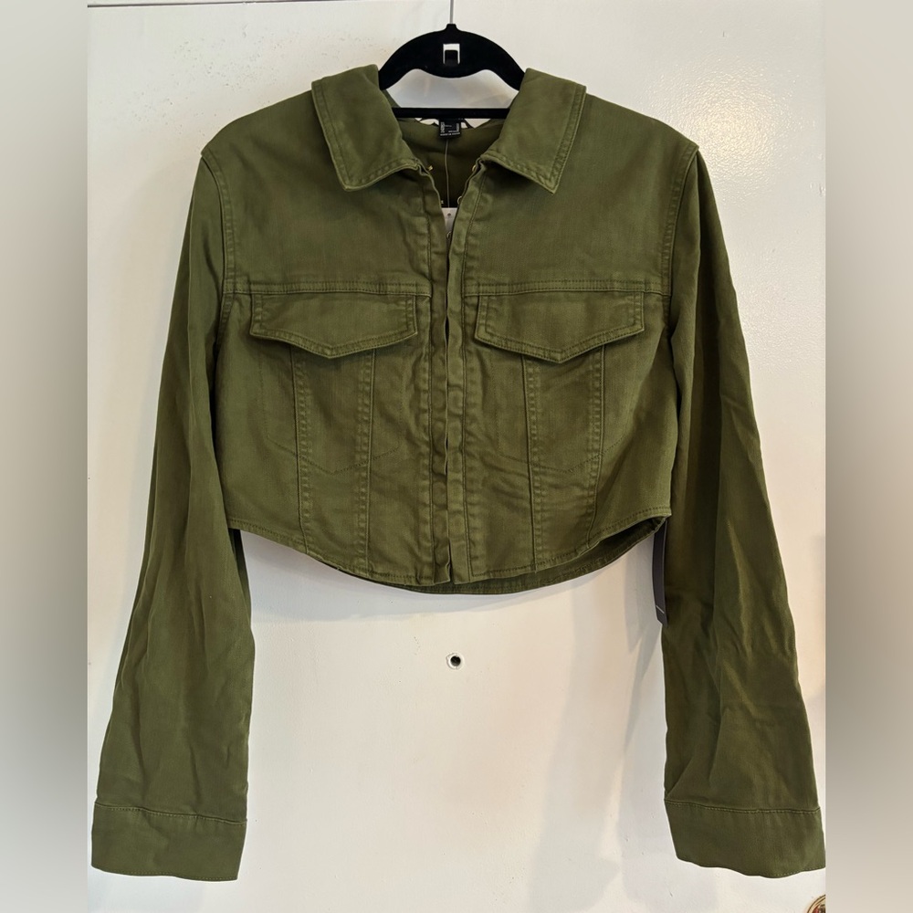 Brand new!  Cropped denim jacket.